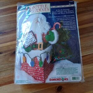 Dimensions Holiday Craft Kit 62169 Bottle Buddies Christmas Toy Man Vintage 1999